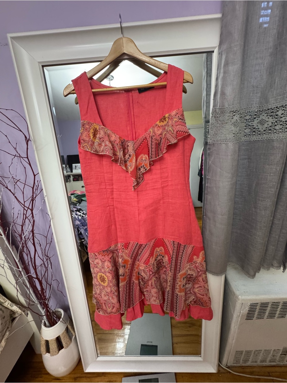 Alala Coral-Paisley Ruffle Mini Dress